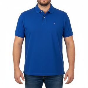 XL Tommy Hilfiger Polo Shirt Classic Cotton Custom Fit Design - Royal Blue